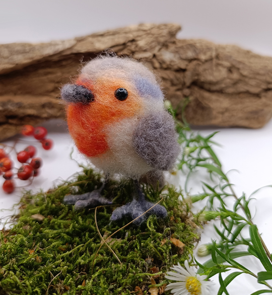 Wilma – das kleine Rotkehlchen aus Filz