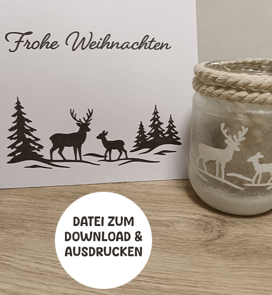 Winterlandschaft für Glasmalerei
